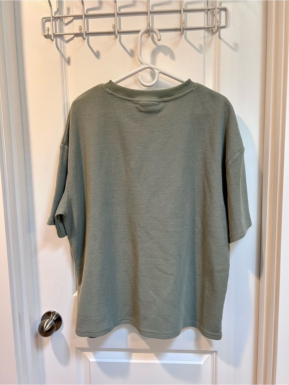 Unisex Comfrt Brand “Waffle Knit Lounge Tee” Sage Size Large Cozy, Oversized - Picture 9 of 12